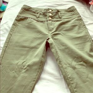 Olive Green High Waist Pants